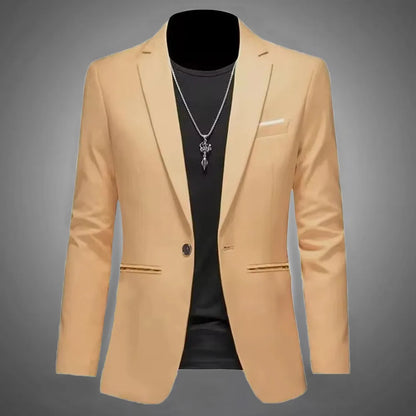 Men's Trendy Leisure Boutique Suit Jacket Autumn Casual Business Slim Fit Non-ironing Single Button Suit Solid Formal Blouse - Ellianto fashion Men's