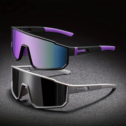 Men's Oversized Cycling Glasses for Men Bicycle Windproof Colorful Coating Sunglasses Outdoor Sports Motorcyc - Ellianto fashion Men's