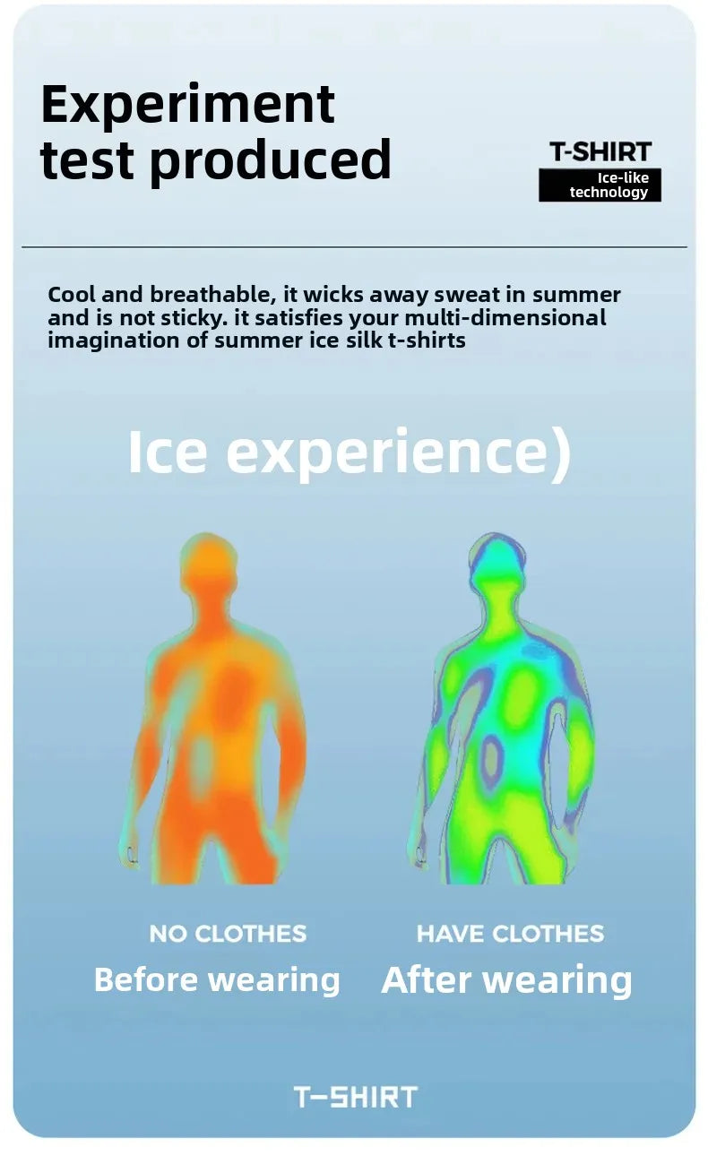 Summer Printed Ice Silk Men's T-shirt Sport Casual Running Fitness Breathable Short Sleeve Large Size Quick Dry Top - Ellianto fashion Men's