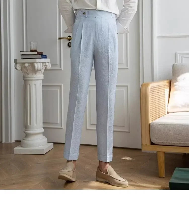 High-quality Harajuku Slim Fit Men's Pants Trendy Brand Draped Suit Casual Trousers Smooths Your Silhouette Small Feet - Ellianto fashion Men's