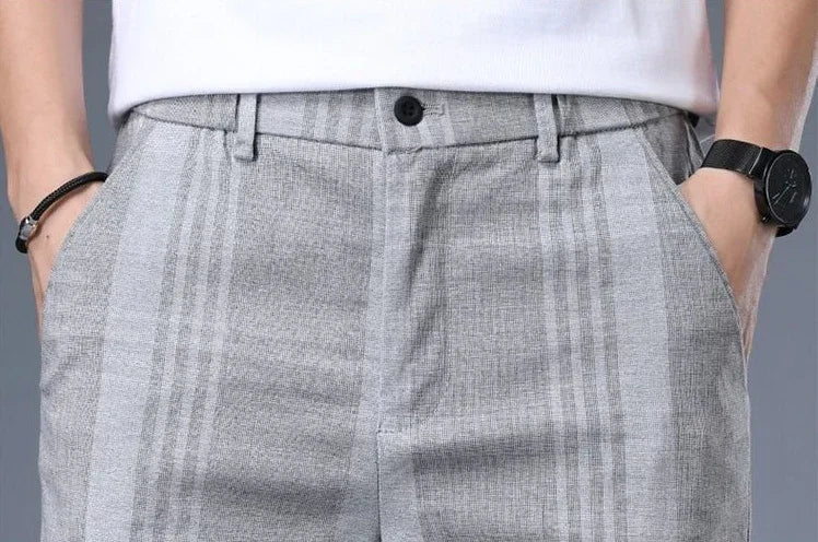 Work Social Tailoring Man Suits Pants Gray Business Trousers for Men Office Summer 2025 New in Chinese Homme Formal High Quality - Ellianto fashion Men's