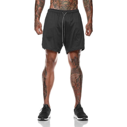 Men Sport Shorts Sportswear Double-deck Running Shorts 2 In 1 Beach Bottoms Summer Gym Fitness Training Jogging Short Pants Men - Ellianto fashion Men's