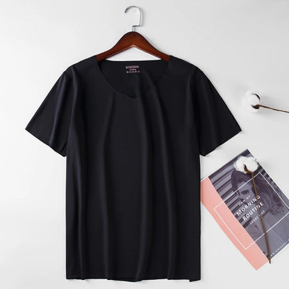 M-3XL Male Summer Casual Vest Sleeveless V-Neck Ice Silk Vest T-Shirts Tank Top Breathable Sports Undershirt Gyms Running Vest 2025 - Ellianto fashion Men's