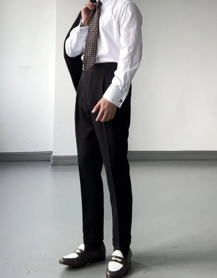High Waist Slim Fit Business Man Suits Pants Summer 2025 Cheap Elegant Fashion Homme Up Straight Suit Trousers for Men - Ellianto fashion Men's