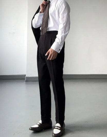 High Waist Slim Fit Business Man Suits Pants Summer 2025 Cheap Elegant Fashion Homme Up Straight Suit Trousers for Men - Ellianto fashion Men's