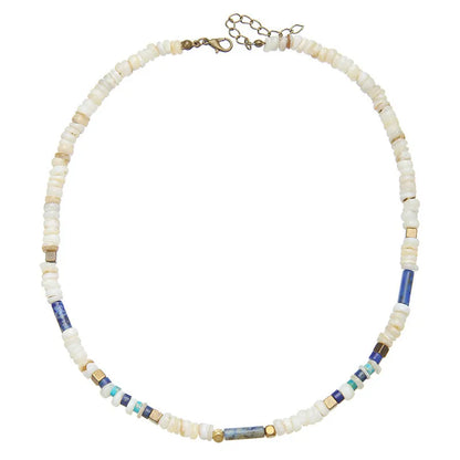 Trendy Natural Stone Beaded Necklace For Men Vintage Stainless Steel Geometric Pendant Necklace Men Jewelry - Ellianto fashion Men's