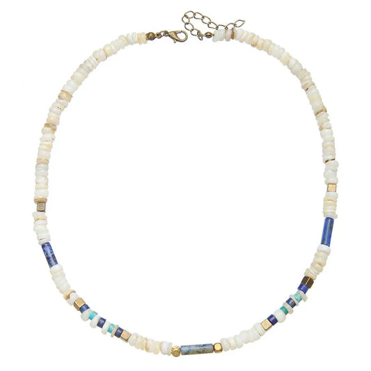 Trendy Natural Stone Beaded Necklace For Men Vintage Stainless Steel Geometric Pendant Necklace Men Jewelry - Ellianto fashion Men's