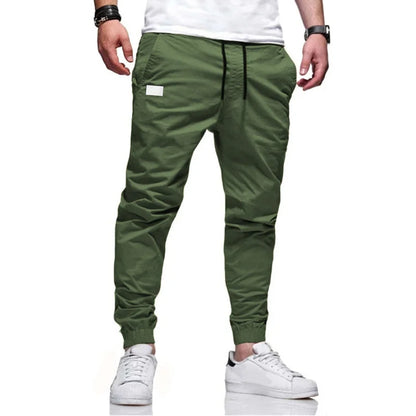2025 New Cargo Pants Men's Loose Straight sports Clothing Solid color sweatpants Versatile Joggers Woven Casual Male Trousers - Ellianto fashion Men's