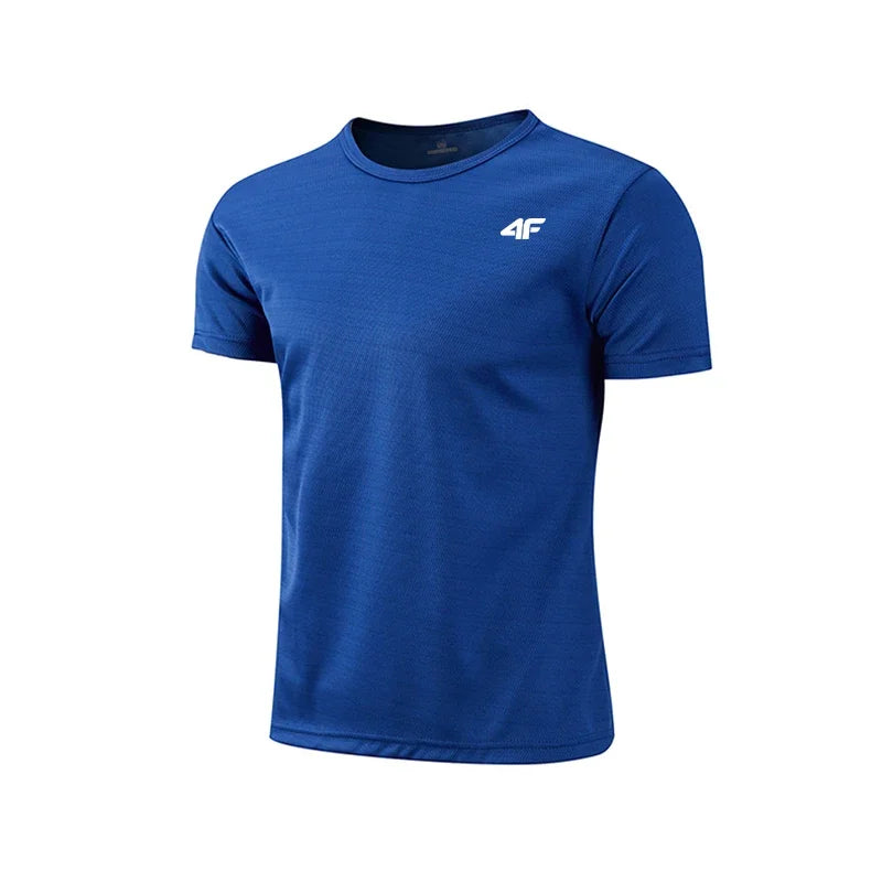 Men's Summer Exercise Trainning T-shirt High Quality Breathable Quick Dry Short Sleeved Top Marathon Gym Fitness Basketball Tees - Ellianto fashion Men's