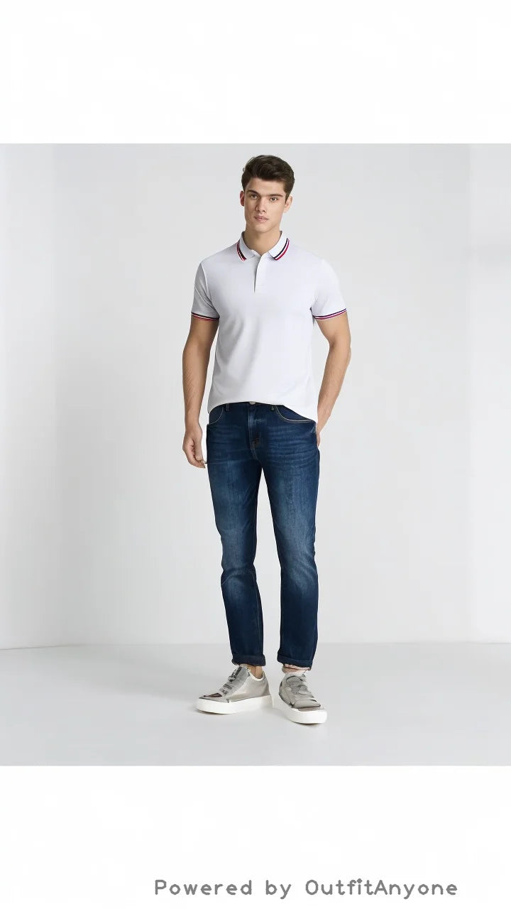 Summer Ice Silk Polo Shirt High-End T-Shirt Solid Color New Half Sleeve Non-Marking Casual Lapels Business Thin Menswear - Ellianto fashion Men's