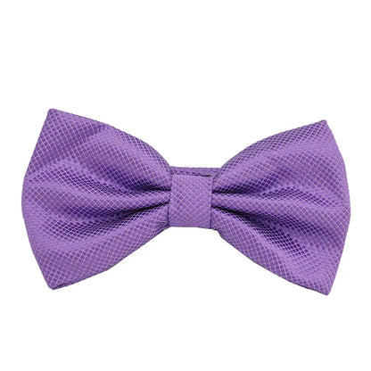Solid Bowtie Mans Tie Solid Fashion Check Bowties Wedding Banquet Black Gold Red Green Pink Black White Classic Bow Ties For Men - Ellianto fashion Men's