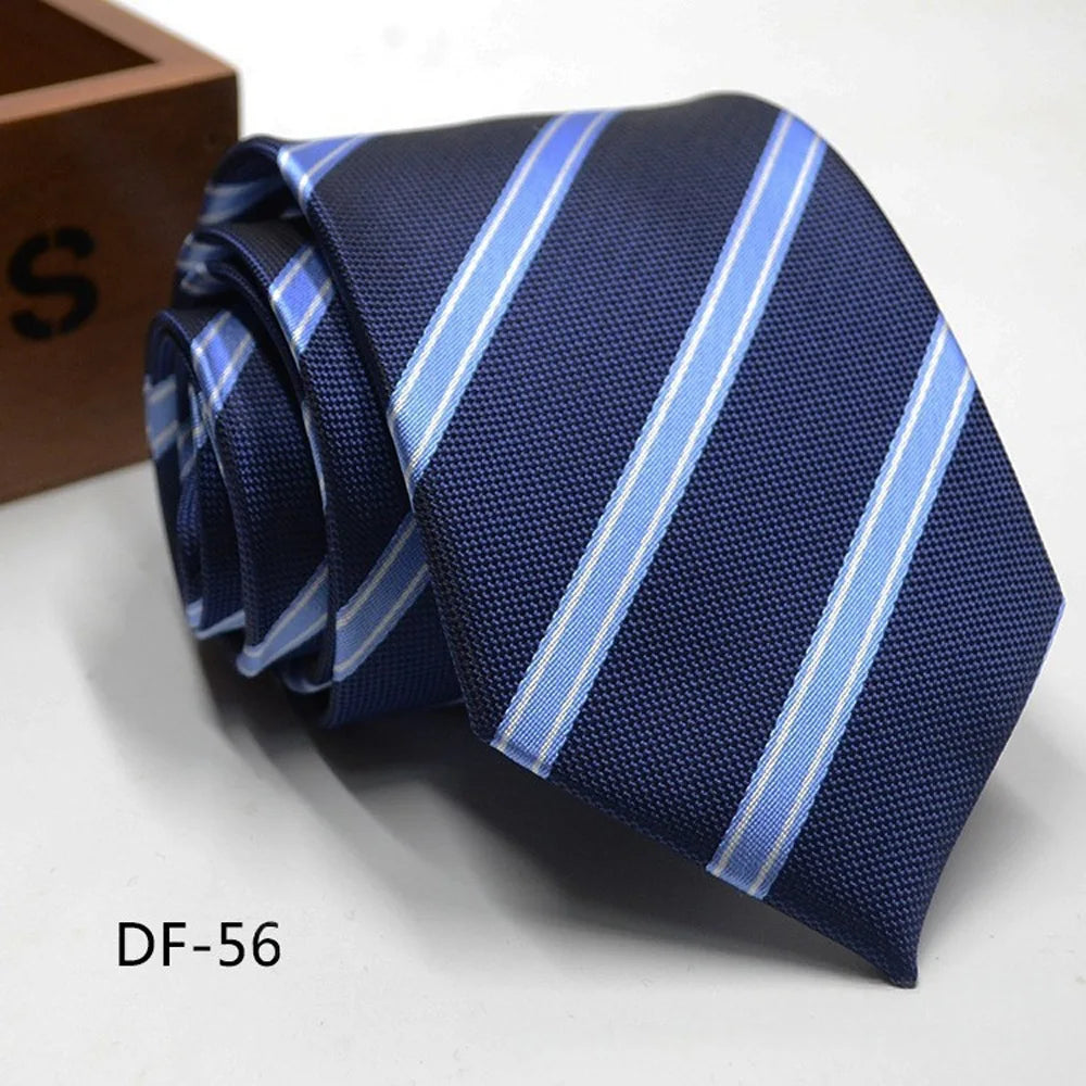 Classic Stripe Necktie Men Business Formal Wedding Tie 8cm Blue Black Pink Red Neck Ties Fashion Shirt Dress Accessories - Ellianto fashion Men's