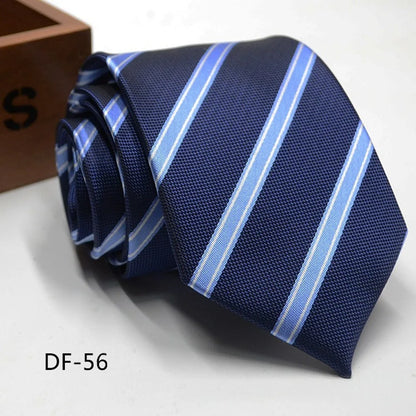 Classic Stripe Necktie Men Business Formal Wedding Tie 8cm Blue Black Pink Red Neck Ties Fashion Shirt Dress Accessories - Ellianto fashion Men's