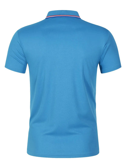 2025 Hot Sale Men's Summer Casual Breathable Comfortable Polo Shirt Men's Solid Color High Quality Short Sleeve T-Shirt - Ellianto fashion Men's