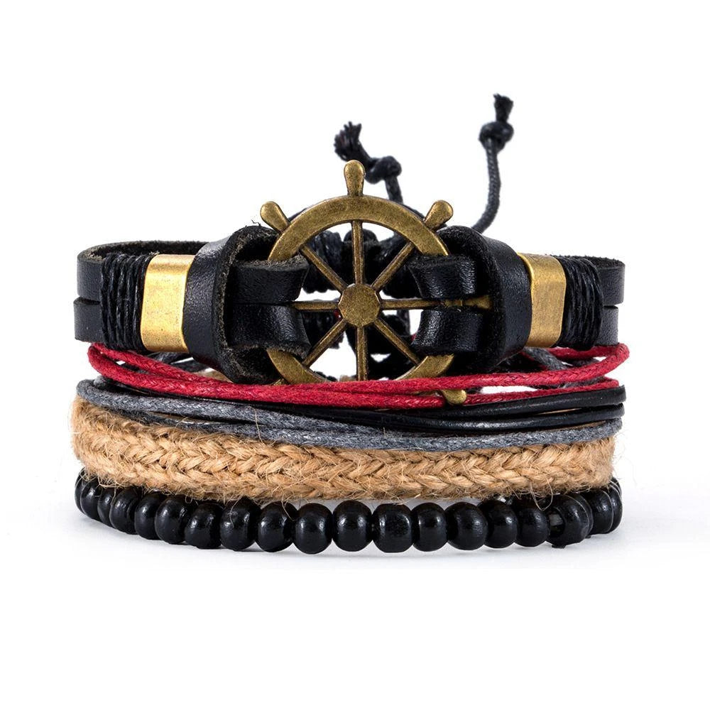 06 2025 Leather Braided Bracelet For Men - Ellianto fashion Men's