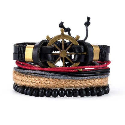 06 2025 Leather Braided Bracelet For Men - Ellianto fashion Men's