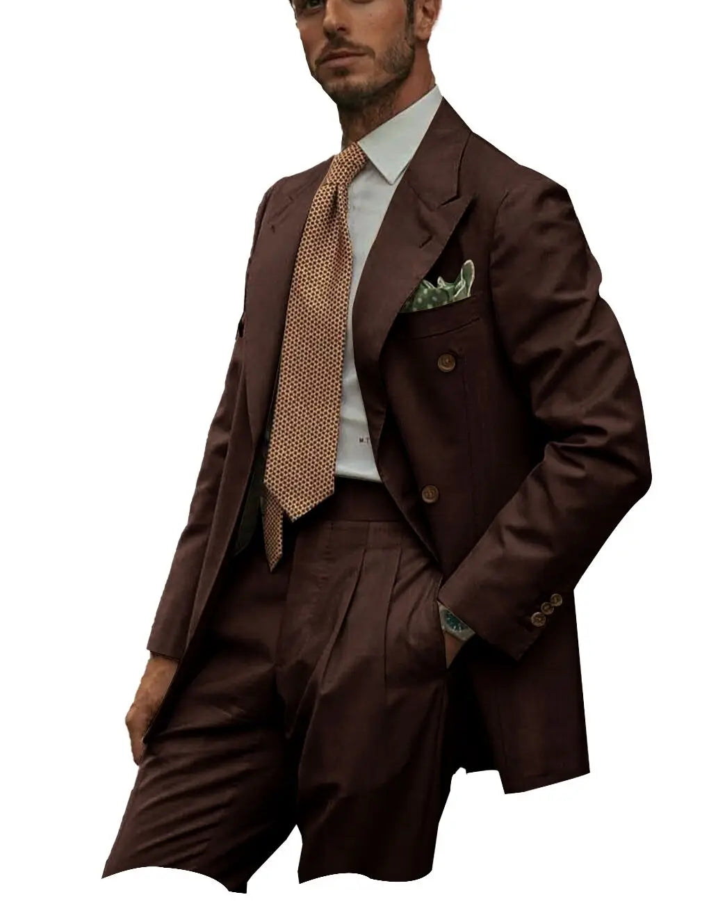 New Solid Color Linen Men's Suit 2 Pieces Fashion Business Casual Summer Elegant Prom Wedding Groom Tuxedos High Quality Suits - Ellianto fashion Men's