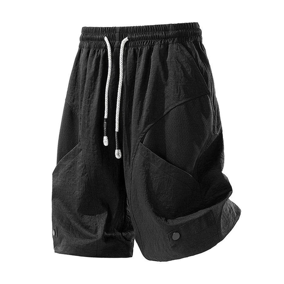 8XL Plus Size Cargo Shorts Men Summer Shorts Fashion Casual Patchwork Short Pants Elastic Waist Male Big Size - Ellianto fashion Men's