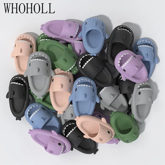 2025 Summer Man Women Shark Slippers Couple's Baby Thick Bottom Bathing Home Slipper Indoor Household Kids Flip Flops - Ellianto fashion Men's