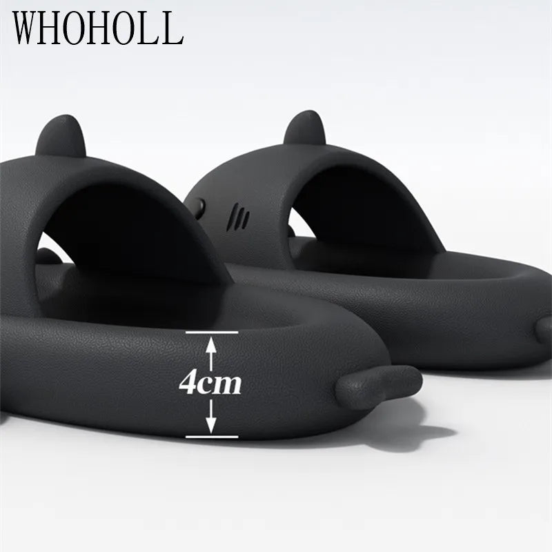 2025 Summer Man Women Shark Slippers Couple's Baby Thick Bottom Bathing Home Slipper Indoor Household Kids Flip Flops - Ellianto fashion Men's