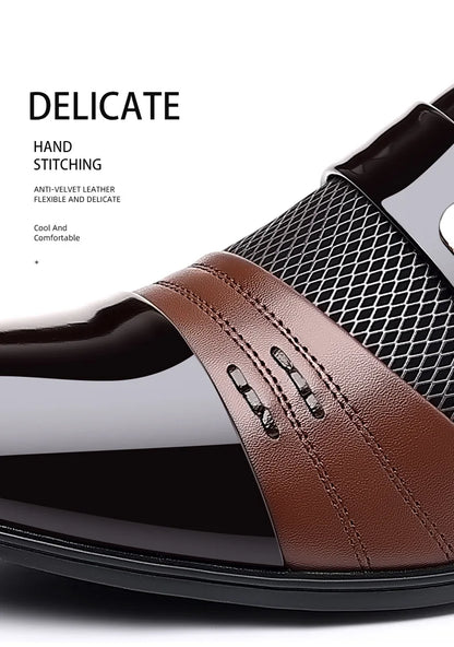 Oxford Shoes Men's Luxury Lacquer Wedding Shoe Pointed Toe Dress Shoes for Men Classic Business Men Leather Shoes Big Size 38-48 - Ellianto fashion Men's