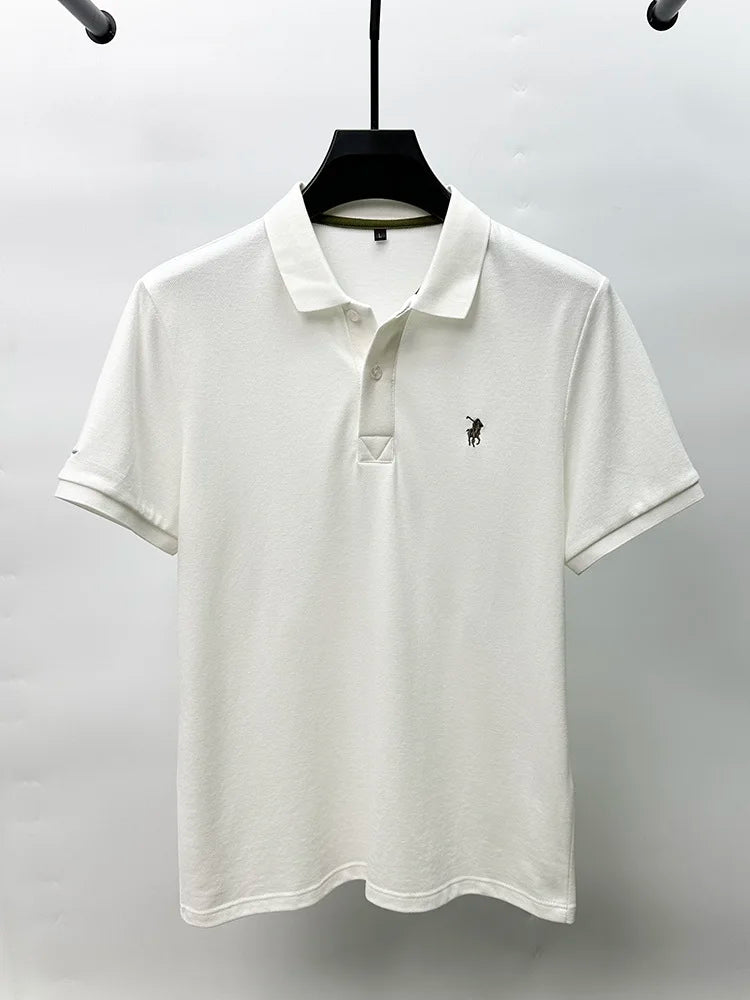 100% cotton high-end brand short sleeve polo shirt men summer business Paul fashion embroidered T-shirt loose casual men's wear - Ellianto fashion Men's