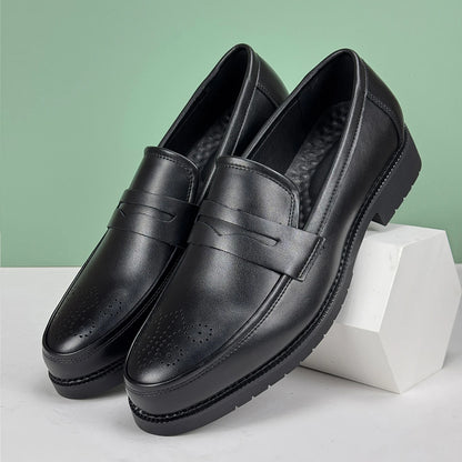 Men's Formal Leather Shoes British Style Oxford Loafers Round Toe Breathable Non-Slip Business Dress Wedding Office Casual Shos - Ellianto fashion Men's