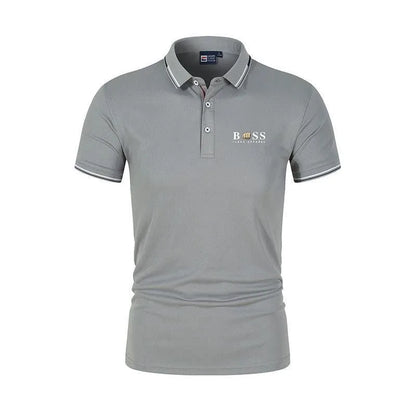 2025 New Fashion BSS FLEXX APPAREL Brand Polo Shirt Men's Summer Standing Neck Slim Fit Solid Color Breathable Casual Men's Polo - Ellianto fashion Men's