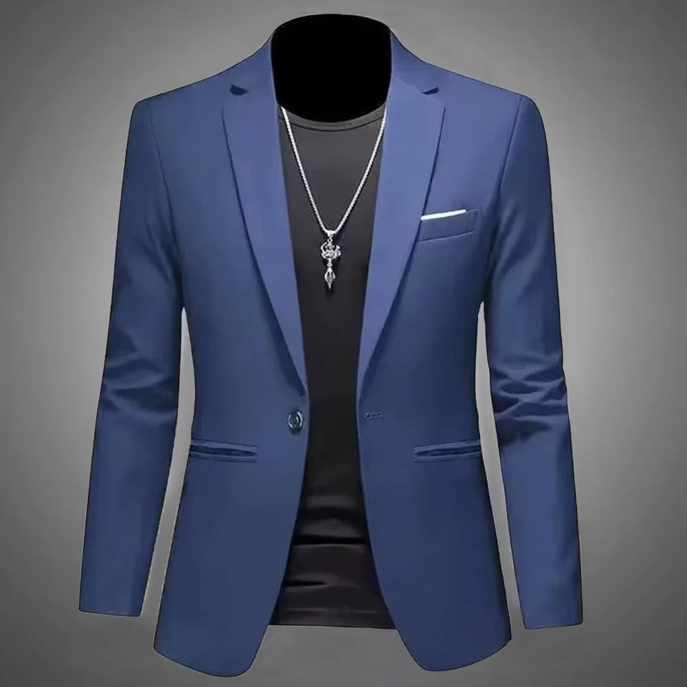 Men's Trendy Leisure Boutique Suit Jacket Autumn Casual Business Slim Fit Non-ironing Single Button Suit Solid Formal Blouse - Ellianto fashion Men's