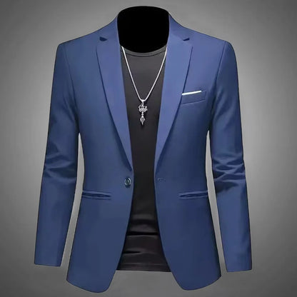 Men's Trendy Leisure Boutique Suit Jacket Autumn Casual Business Slim Fit Non-ironing Single Button Suit Solid Formal Blouse - Ellianto fashion Men's