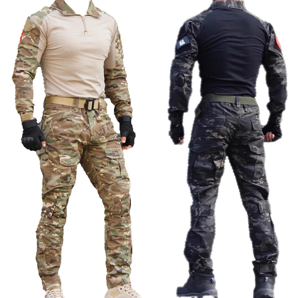 Tactical Uniform Suits Milit Outdoor Camouflage Suit Hunting Shirts Pants Fish Trainning Airsoft Paintball Clothes Sets - Ellianto fashion Men's