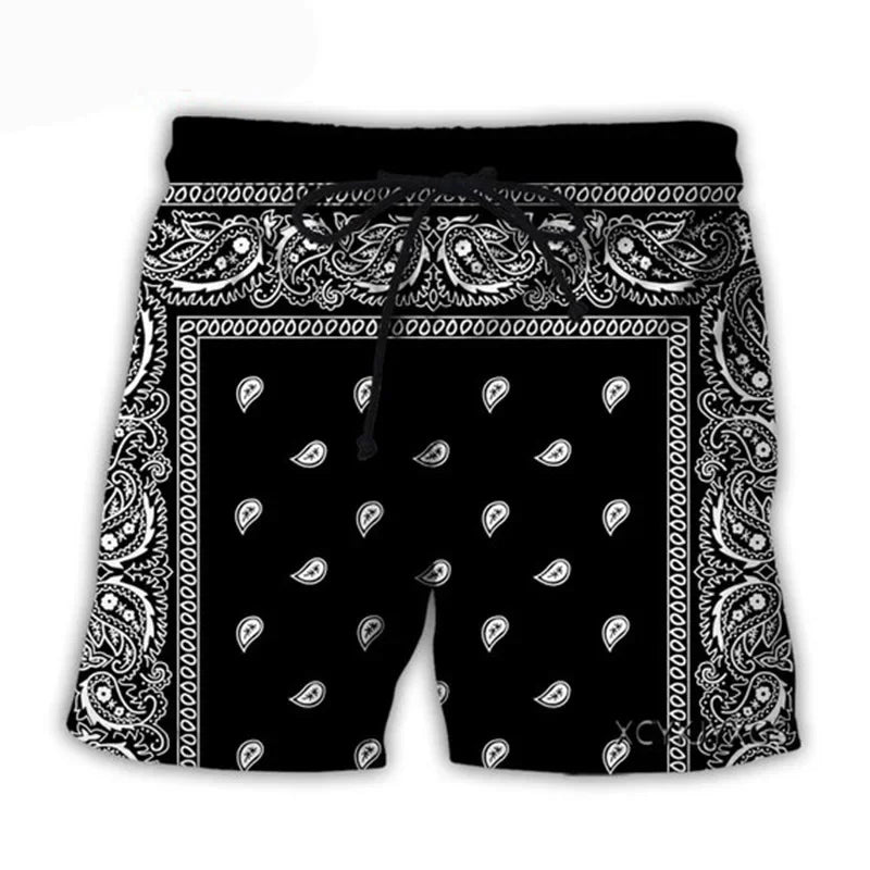 New 3D Print Bandana Clothing Fashion Men Women Shorts Plus Size S-7XL Streetwear Pants Cargo Shorts Men Basketball Summer 2025 - Ellianto fashion Men's