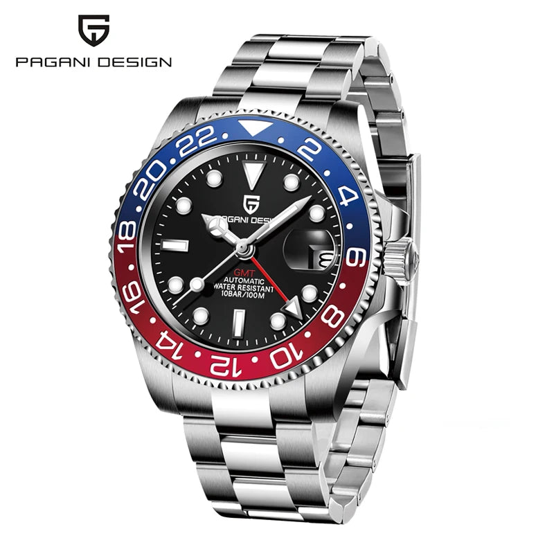 PAGANI DESIGN Automatic mechanical watch rubberstrap 100Mwaterproof night light sports outdoor casual Watch For Man reloj hombre - Ellianto fashion Men's