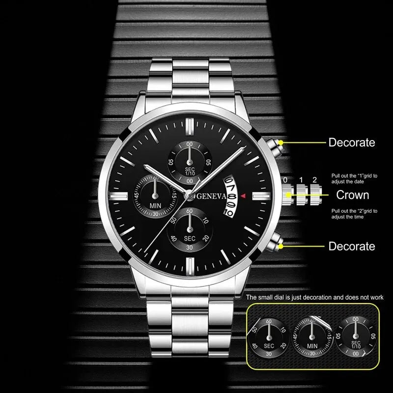 Fashion Men Watch Luxury Calendar Quartz Wrist Watch Business Watches Man Clock Male Bracelet Wristwatch - Ellianto fashion Men's