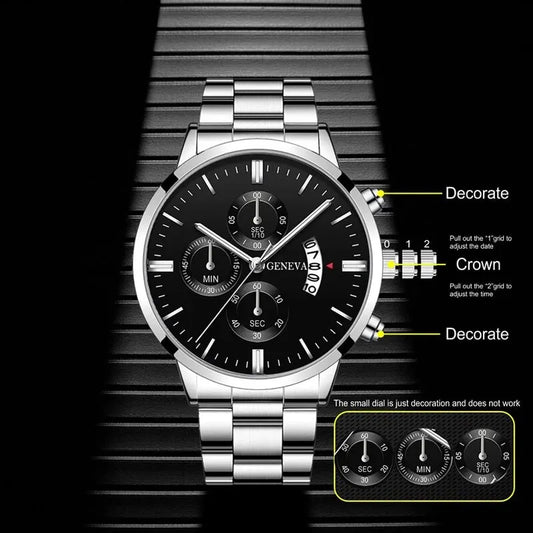 Fashion Men Watch Luxury Calendar Quartz Wrist Watch Business Watches Man Clock Male Bracelet Wristwatch - Ellianto fashion Men's