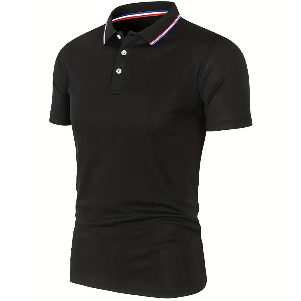 2025 Hot Sale Men's Summer Casual Breathable Comfortable Polo Shirt Men's Solid Color High Quality Short Sleeve T-Shirt - Ellianto fashion Men's