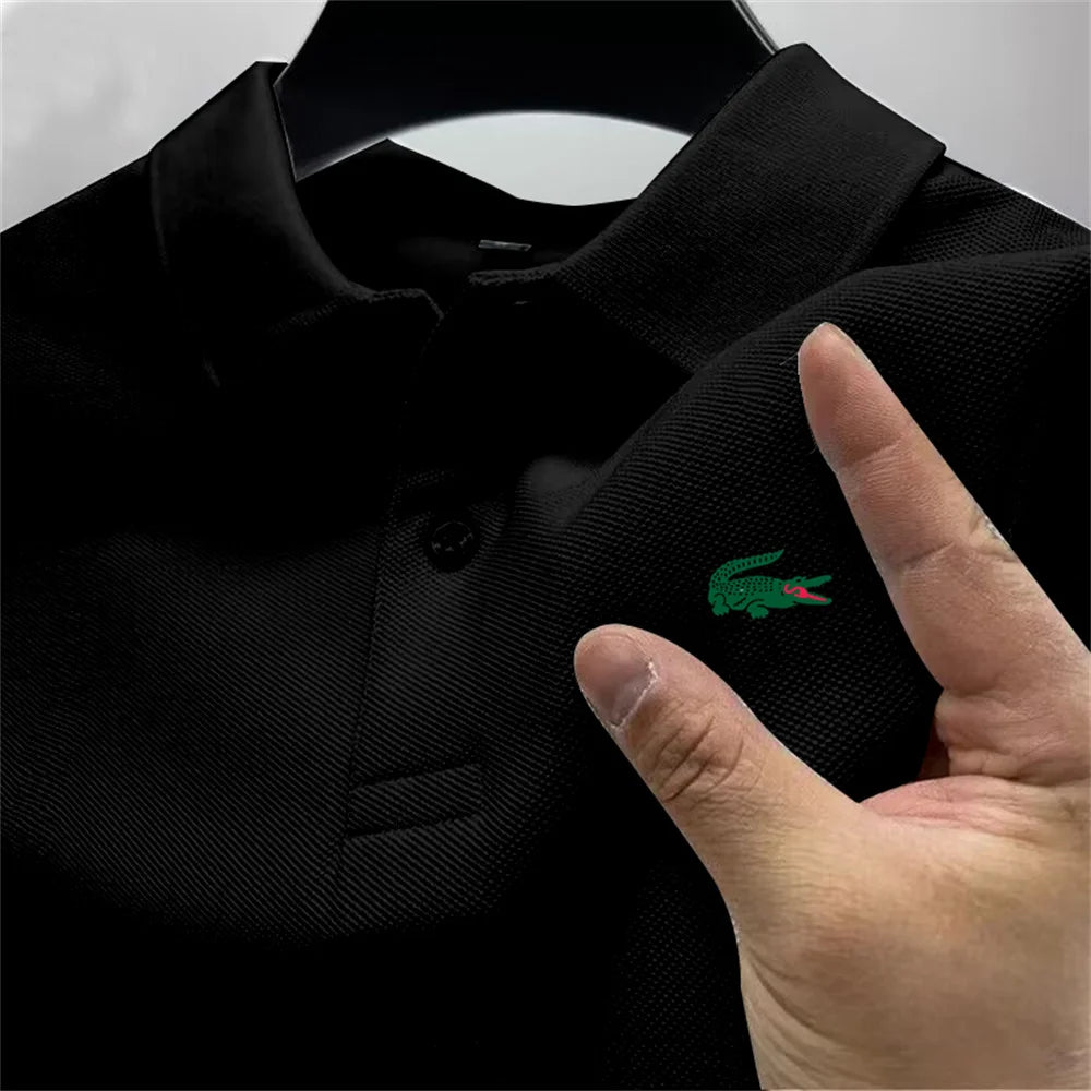 Summer men's outdoor sports golf POLO shirt lapel street casual top versatile business high quality quick-drying breathable top - Ellianto fashion Men's