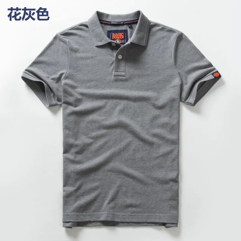 Summer Mens Polo shirts Cotton Shirts Short Sleeve Letter Embroidered Emblem Simple Shirt for Male Size M-3XL BP6900 - Ellianto fashion Men's