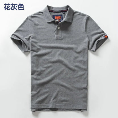 Summer Mens Polo shirts Cotton Shirts Short Sleeve Letter Embroidered Emblem Simple Shirt for Male Size M-3XL BP6900 - Ellianto fashion Men's