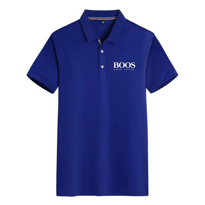 Men'S New Solid Color Polo Shirt Short Sleeved, Casual, Fashionable, Breathable And Comfortable Top, New Product, Ca - Ellianto fashion Men's
