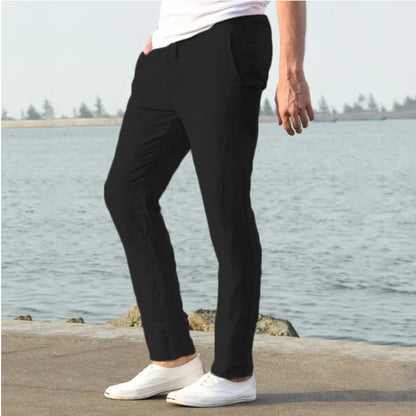 Men's Cotton Linen Pants Joggers Sweatpants Streetwear Breathable Solid Color Linen Trousers Vacation Summer Loose Pants S-5XL - Ellianto fashion Men's