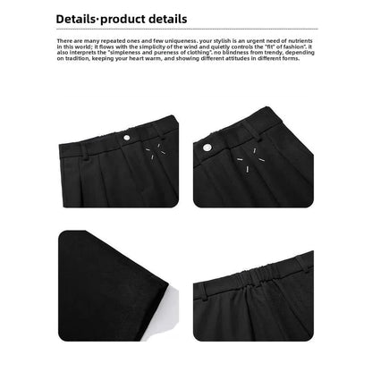 Black Casual Men's Suit Pants Draping Loose Versatile Spring Autumn Seasonal Professional Long Trousers for Male - Ellianto fashion Men's