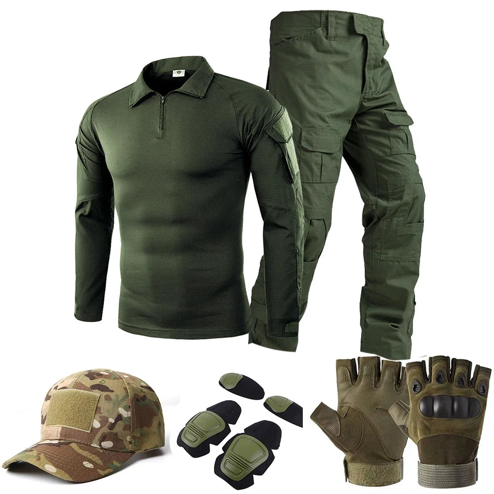 Tactical Uniform Suits Milit Outdoor Camouflage Suit Hunting Shirts Pants Fish Trainning Airsoft Paintball Clothes Sets - Ellianto fashion Men's