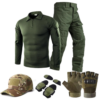 Tactical Uniform Suits Milit Outdoor Camouflage Suit Hunting Shirts Pants Fish Trainning Airsoft Paintball Clothes Sets - Ellianto fashion Men's