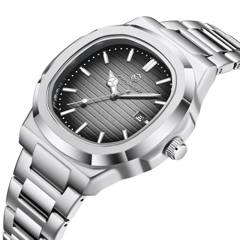 Men Luxury Watch Business Waterproof Male Clock Luminous Date Stainless Steel Square Quartz Men Watch reloj hombre - Ellianto fashion Men's