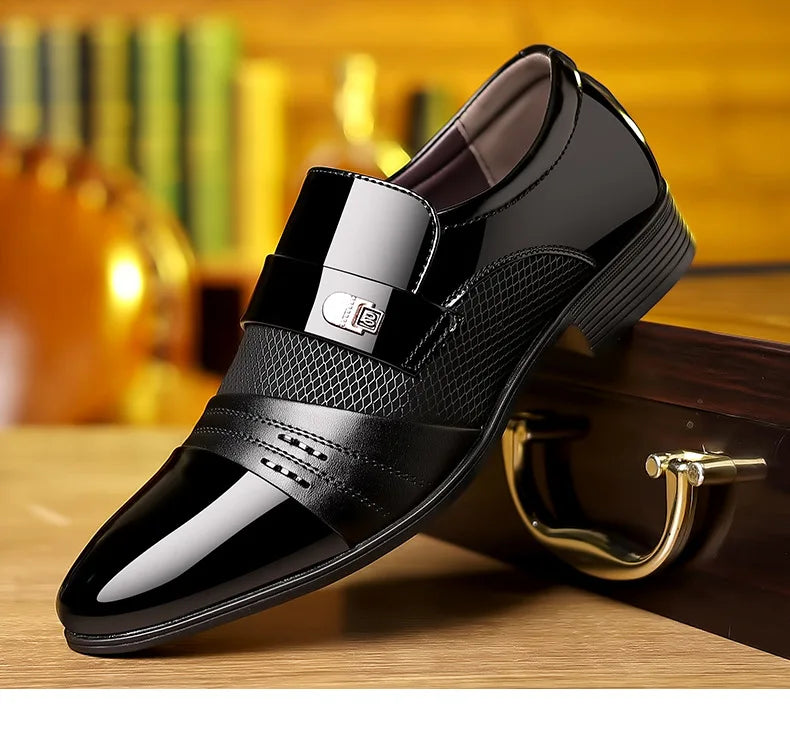 Oxford Shoes Men's Luxury Lacquer Wedding Shoe Pointed Toe Dress Shoes for Men Classic Business Men Leather Shoes Big Size 38-48 - Ellianto fashion Men's