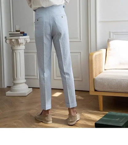 High-quality Harajuku Slim Fit Men's Pants Trendy Brand Draped Suit Casual Trousers Smooths Your Silhouette Small Feet - Ellianto fashion Men's