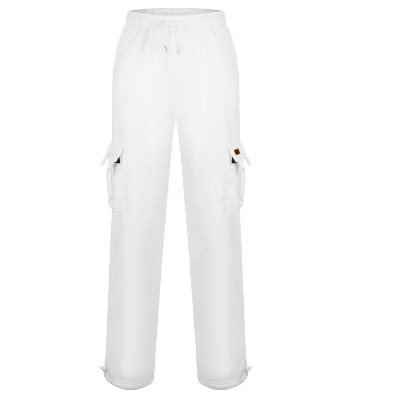 Men's Trousers Work Attire Foot Drawstring Leisure Sports Thickened Pocket Solid Color Four Seasons Loose Pants - Ellianto fashion Men's