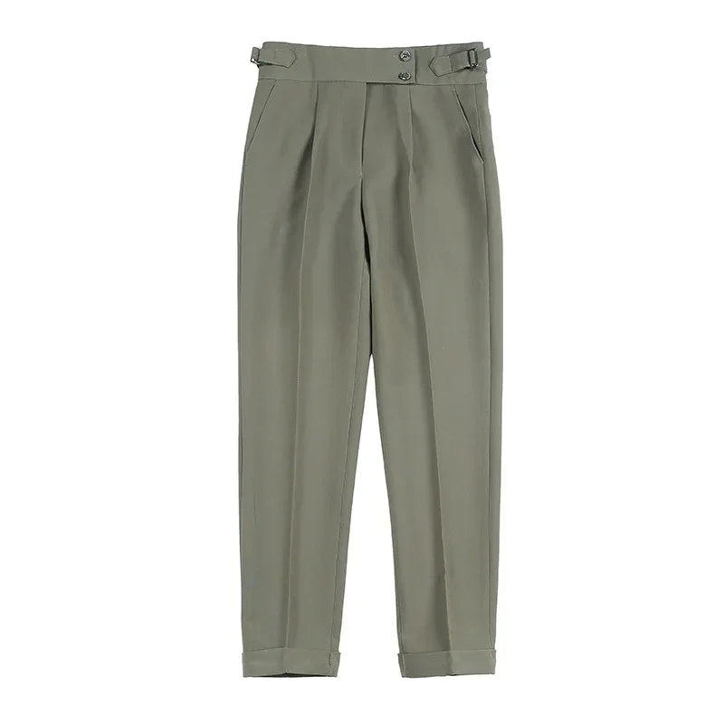 British Style Business Formal Trousers For Men Autumn Trendy Slims Smooths Your Silhouette Casual Pants Solid Color - Ellianto fashion Men's