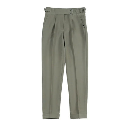 British Style Business Formal Trousers For Men Autumn Trendy Slims Smooths Your Silhouette Casual Pants Solid Color - Ellianto fashion Men's